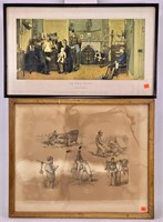 Print of Civil War Sketches (discolored)