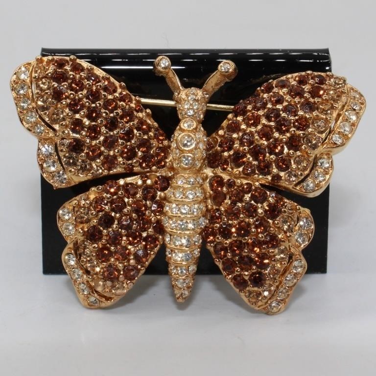 Ciner Pave Butterfly Pin