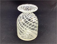 7" Swirl Blown Art Glass Vase