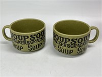 2 Stoneware Soup Mugs