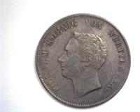 1838 Gulden AU+ Wuerttemberg Germany