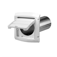 4 in. Hinged Louvered Vent Hood in White