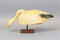 Snow Goose Decoy by Unknown Maker, Wooden Carved