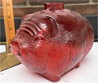 Red Glass piggy bank