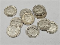 10-  1956 Roosevelt Silver Dimes