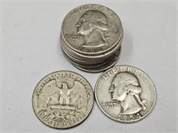 10- 1954 S Washington Silver Quarters