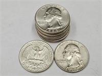 10- 1964 D Washington Silver Quarters