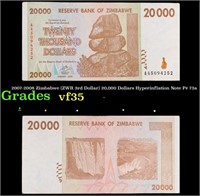 2007-2008 Zimbabwe (ZWR 3rd Dollar) 20,000 Dollars