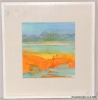 Signed Sandy Colourful Abstract Landscape Painting