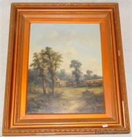 John Henry Boel  Country Landscape Oil on Canvass.