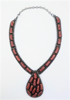 Nice Coral & Sterling Vintage Necklace