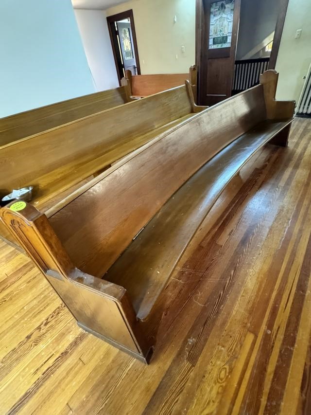 Vintage Wooden Church Pew #3 & #4 11ft 4in long