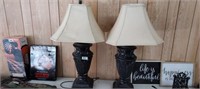 2 NICE LAMPS, FINIAL ON 1 IS MISSING