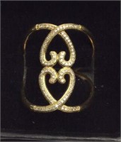 Sterling Ring with Interlocking Hearts