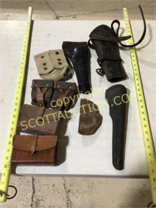 Lot 8 pcs. Vintage holsters & 1800’s military