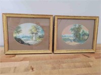 Pair of 19th C. Watercolor Paintings Sgn'd "Weber"