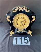 [N] Lacquered Mantle Clock by New Haven Clock Co.