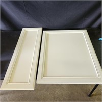 2 White cabinet doors