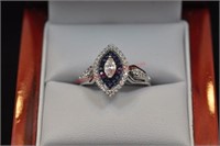 GORGEOUS SAPPHIRE MARQUE DINNER RING