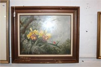 OOB Hummingbird on Buttercup hand signed