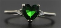 Beautiful Emerald Heart Solitaire Ring