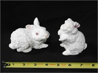 pair of ceramic bunny rabbits