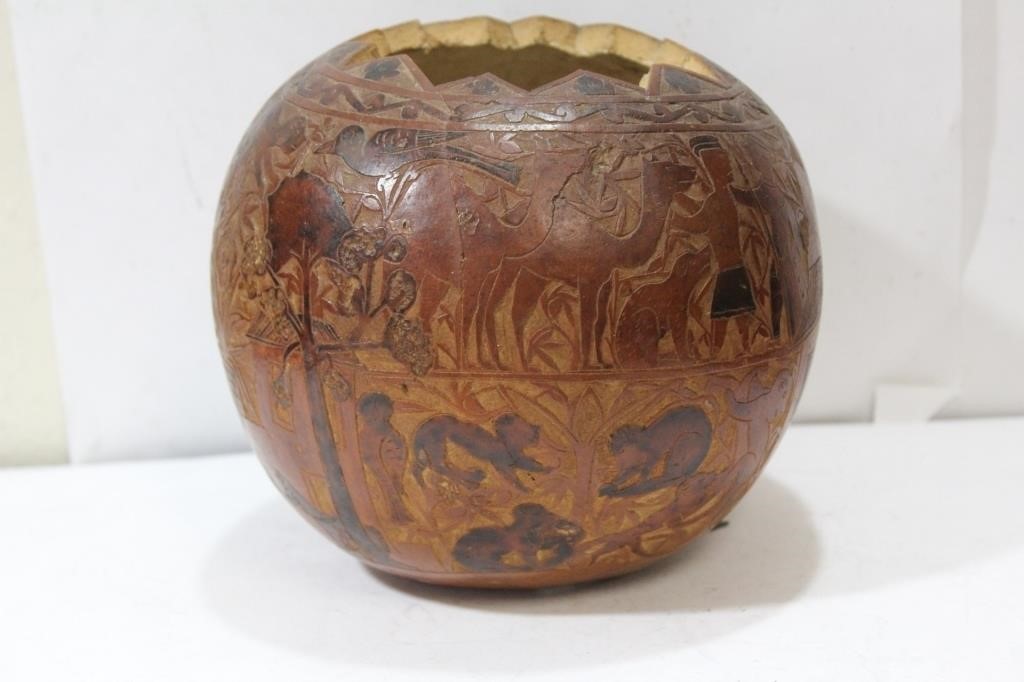A Carved Gourd Jar