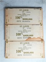 (3) $100 1977 St Louis Federal Reserve Brick Ends