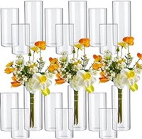 Amyhill 18 Pcs Clear Glass Cylinder Vases For