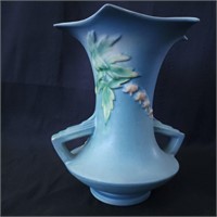Roseville Pottery Blue Vase Bleeding Hearts 969-8