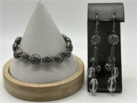 Fine Silver Plated Bracelet & Earring Set