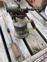 Antique blow torch and soldering iron