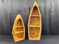 (2) BOAT-SHAPED WALL SHELVES