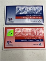 (3) Total 2002 Uncirculated Mint Sets