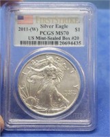 2011-(W) slab Silver Eagle PCGS MS70