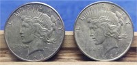 1922 & 1923-S Peace Silver Dollars