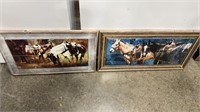 2 - TILE FRAMED ART  - HORSES