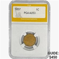 1857 Flying Eagle Cent PGA AU53