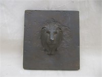 CAST LIONS HEAD PLAQUE