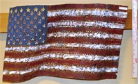 American Folk Art Polychromed Metal US Flag