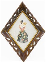 Framed Needlepoint of Woman