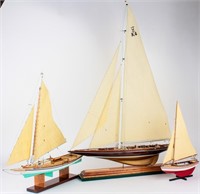 Endeavour I Sailing Yacht and 2 Sail Boats Models