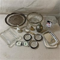 Glass and Silverplate Lot- 14 pc (in#51)