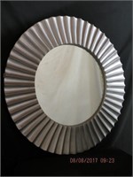 Silver fan framed mirror 30"