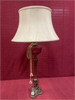 Ruby Glass Table Lamp, 37 inches to top of s