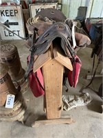Cavalry Style saddle, pack saddle and stand