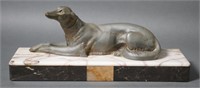 Art Deco Russian Wolfhound Statue Marble