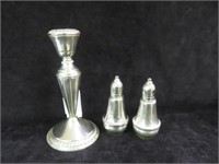(3) STERLING SILVER WEIGHTED CANDLESTICK 6.5"T AND
