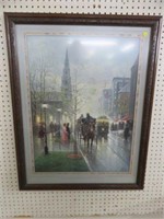 FRAMED G.HARVEY "STREET SCENE" 35.5"T X 27.5"W