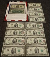 (14) 1976 Uncirculated $2.00 Bills - Star Note